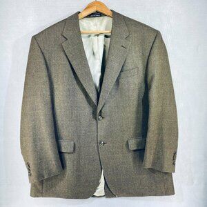 Lauren Ralph Lauren Blazer Mens 48L Brown Wool Herringbone Sport Coat Jacket